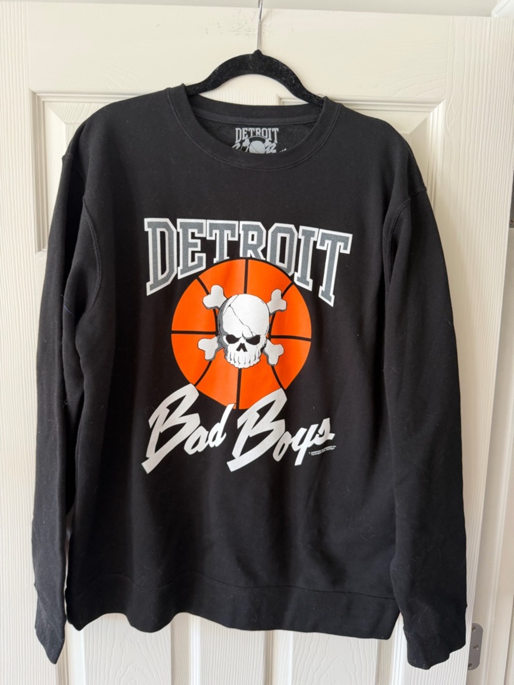 NBA Detroit Black Orange "Bad Boys" Graphic Sweatshirt